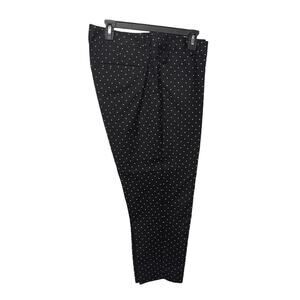 LIZ CLAIBORNE CAREER Women's EMMA CLASSIC CAPRI Pants POLKA DOT Black Size 16